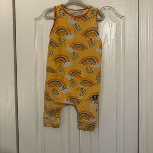 Rags to Raches Yellow Rainbow Print One-Piece